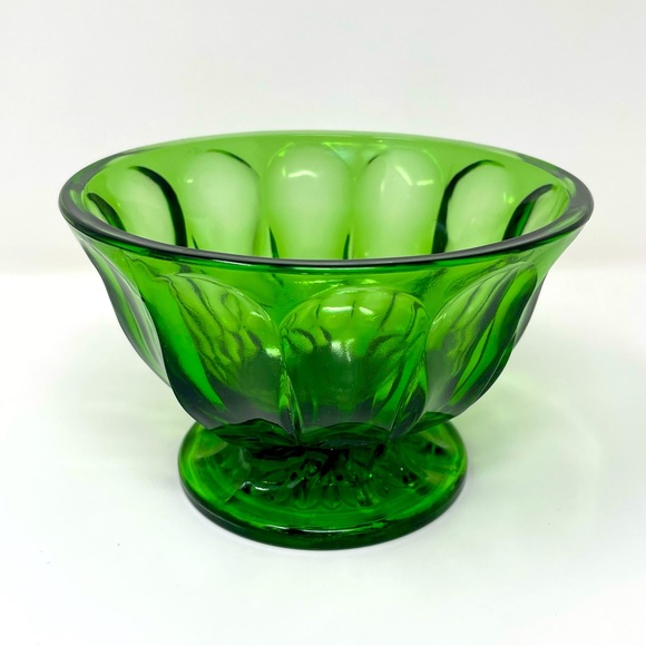 Vintage Candy Dish Bowl Pedestal Collectible Anchor Hocking Forest Emerald Green - Picture 1 of 12